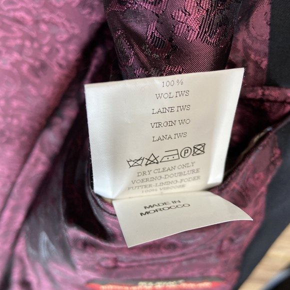 Klein Epstein & Parker Vitale Barberis Canonico Super 110s Black Blazer Sz 42 - Picture 7 of 8